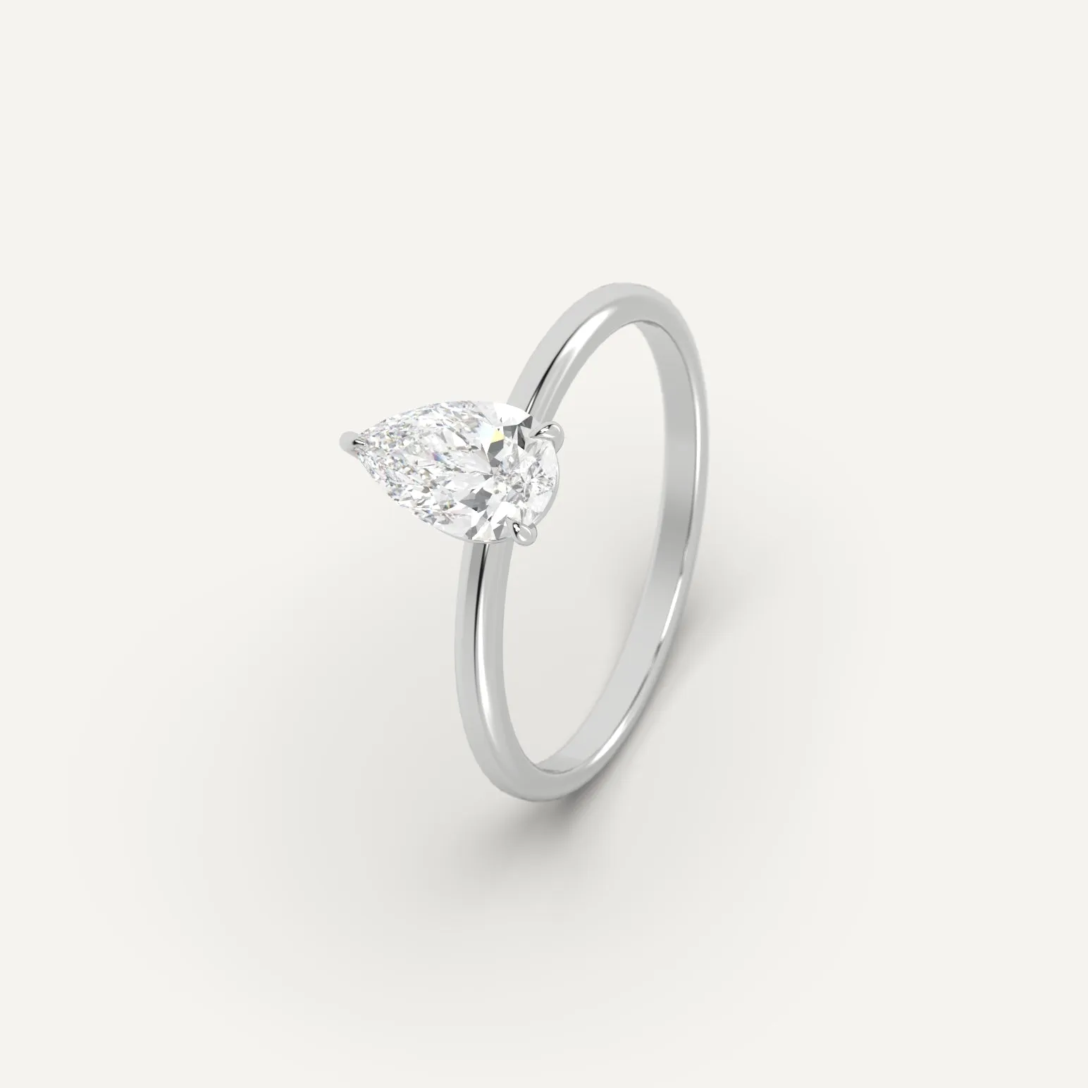 1 carat Pear Cut Diamond Ring