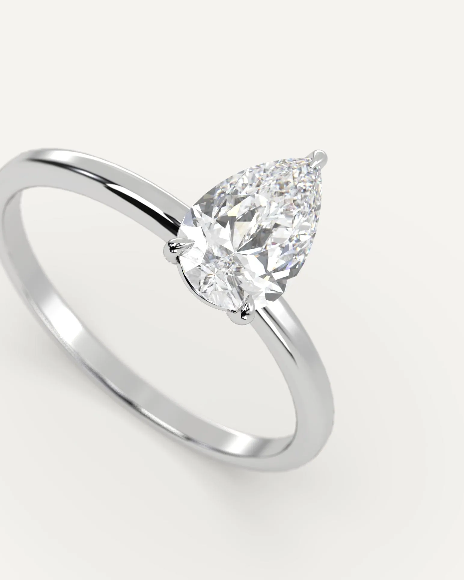 1 carat Pear Cut Diamond Ring