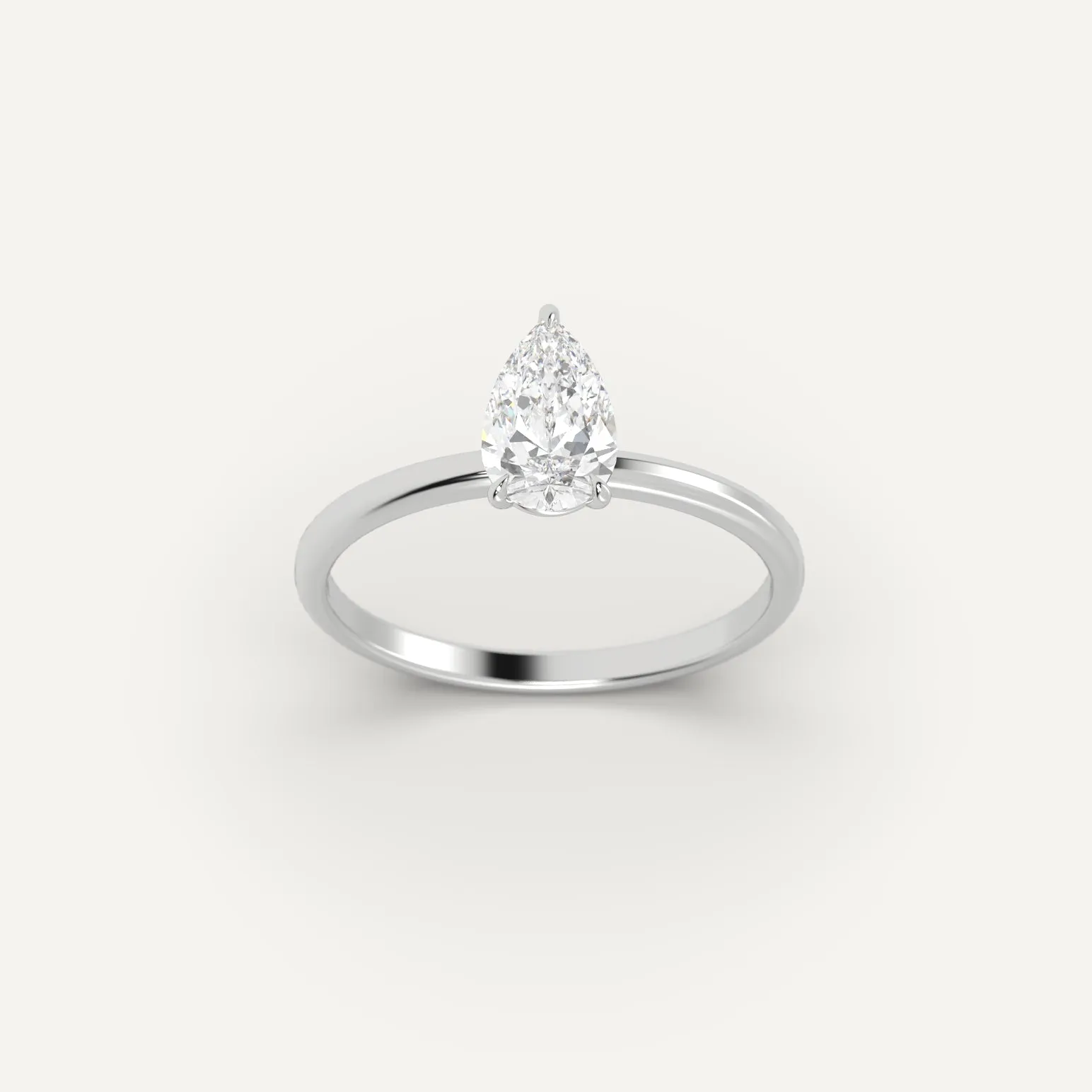 1 carat Pear Cut Diamond Ring