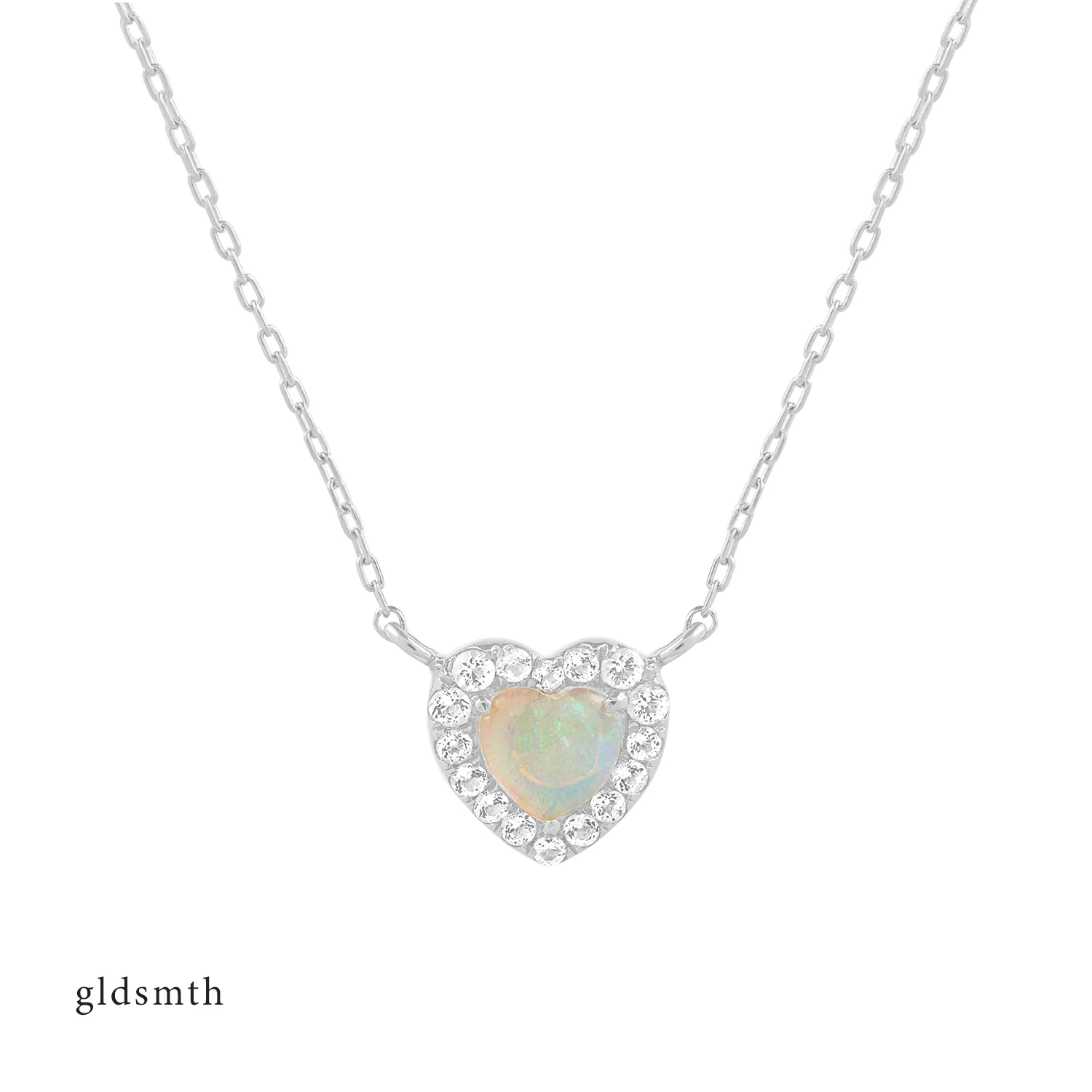 14k White Gold Heart Necklace