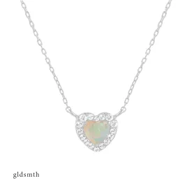 14k White Gold Heart Necklace