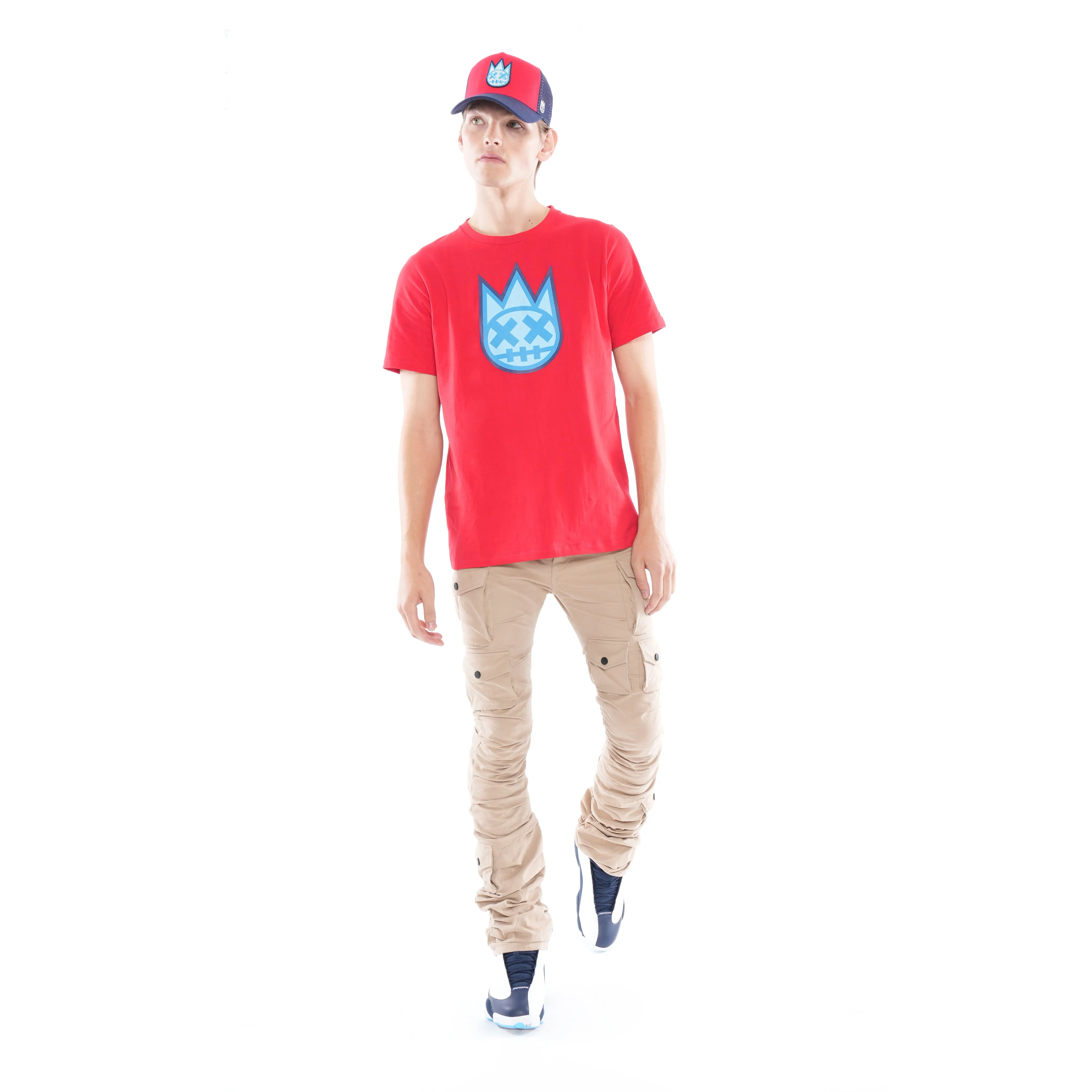 3D CLEAN SHIMUCHAN LOGO  SHORT SLEEVE CREW NECK TEE IN HIGH RISK RED