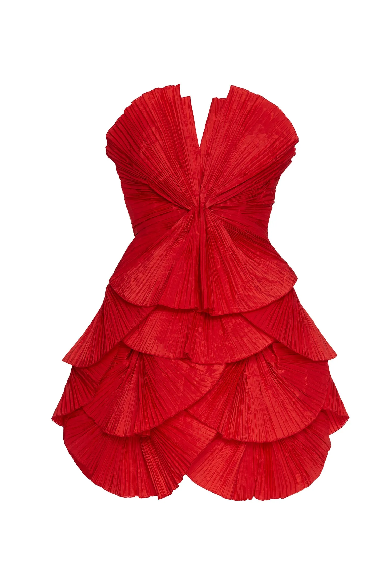 80's Red Pleated Mini Dress. Rent: £75/Day