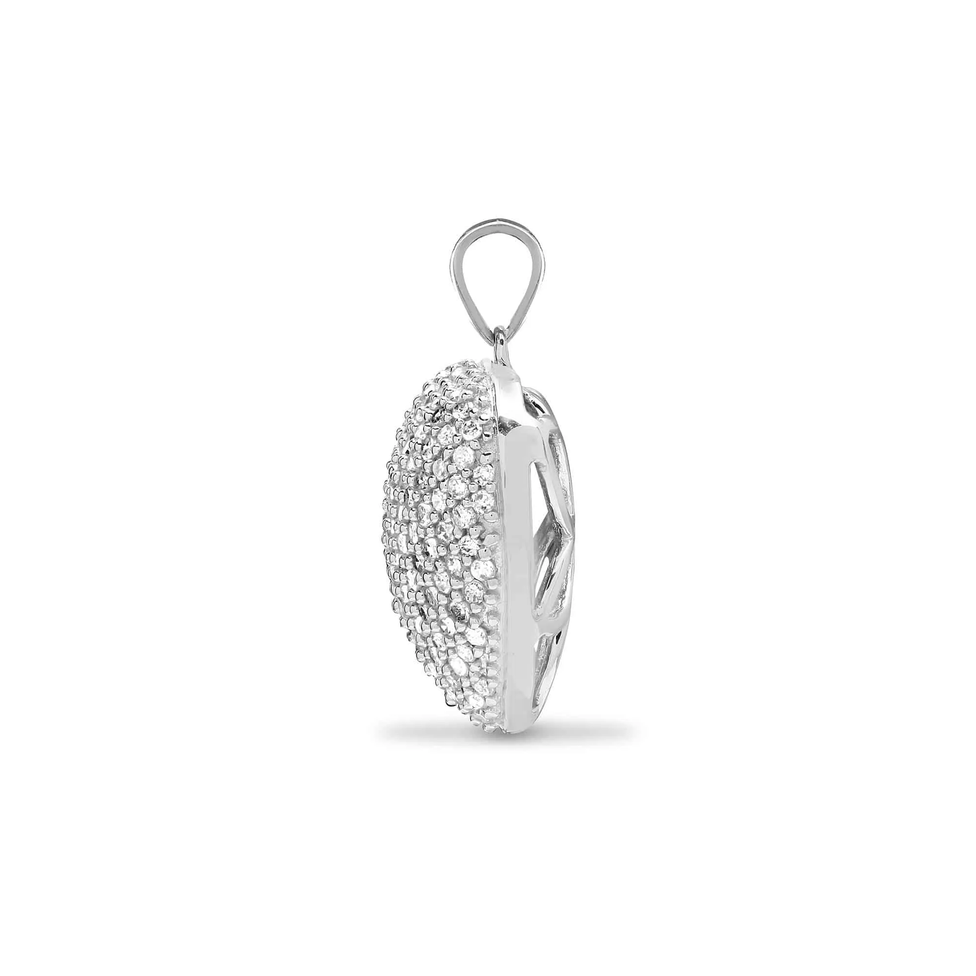 9ct White Gold Diamond Heart Pendant