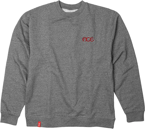 Ace Hutch Crew Sweatshirt - MEDIUM Gunmetal/Red