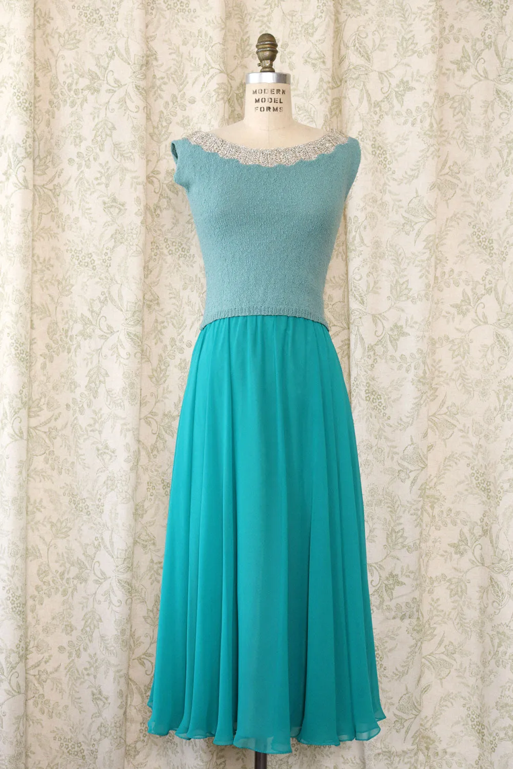 Airy Teal Chiffon Skirt L/XL