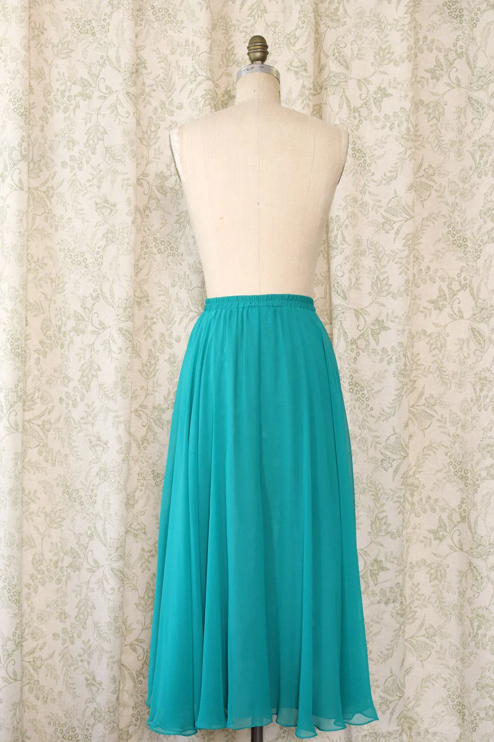 Airy Teal Chiffon Skirt L/XL