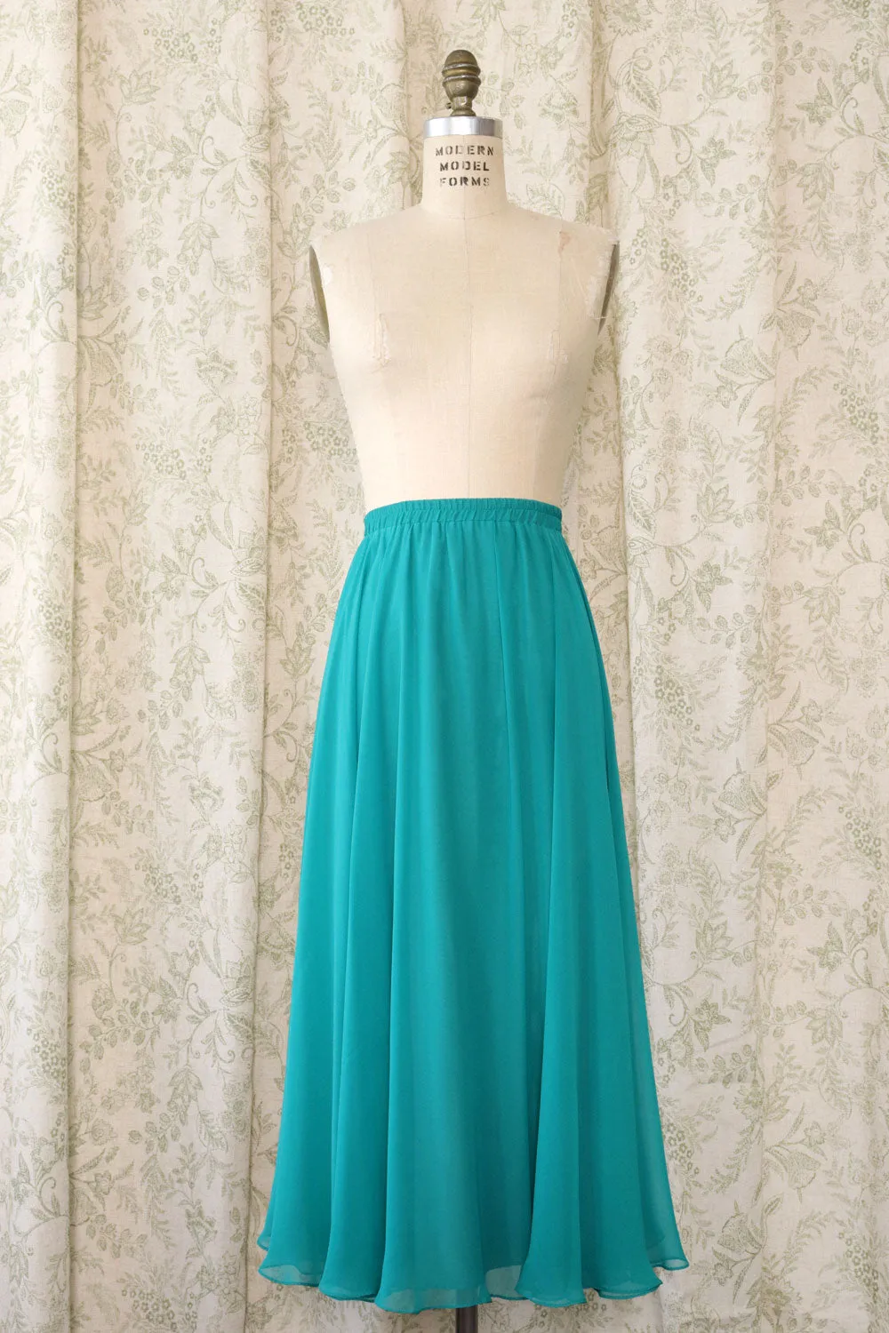 Airy Teal Chiffon Skirt L/XL