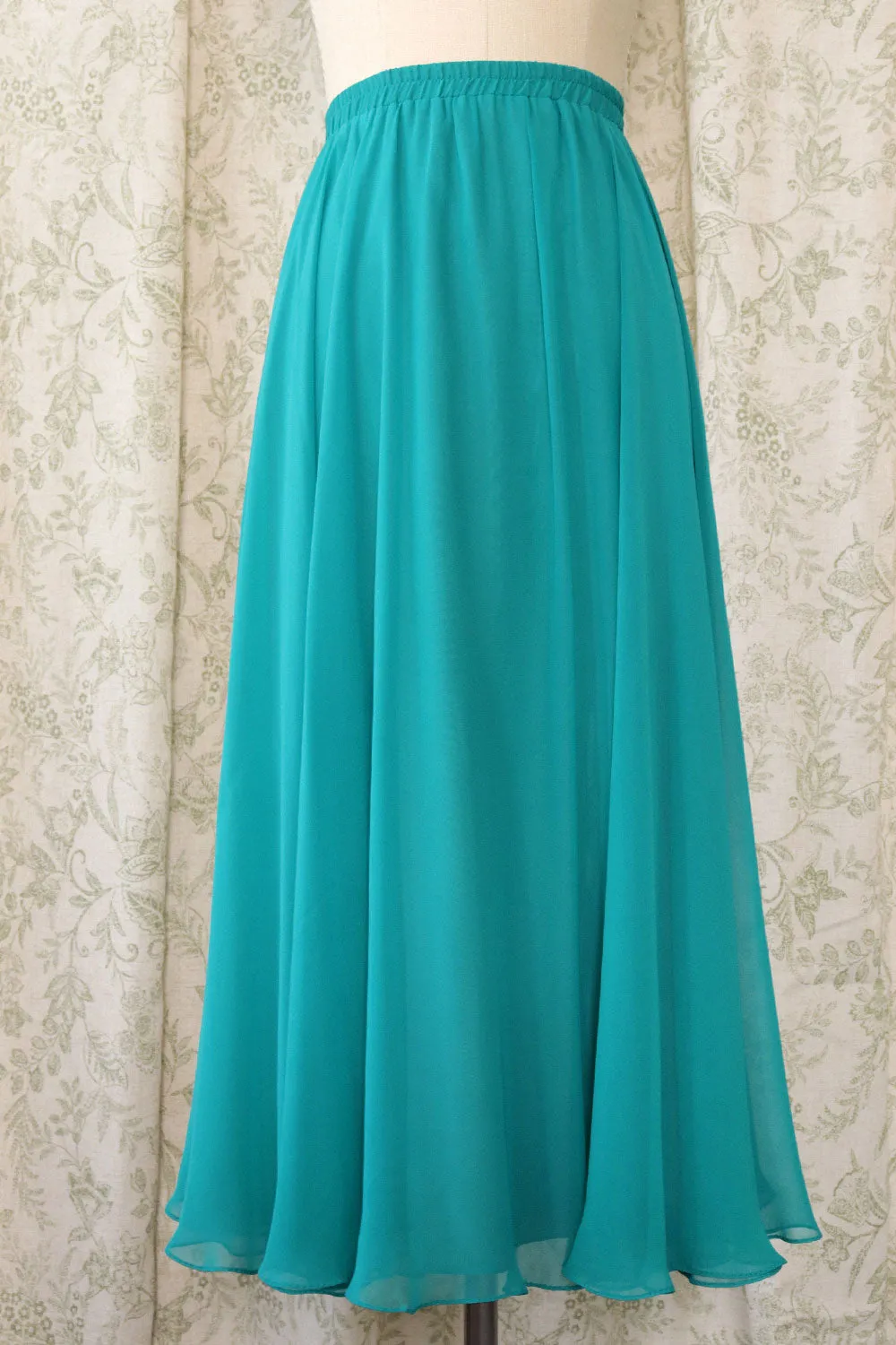 Airy Teal Chiffon Skirt L/XL