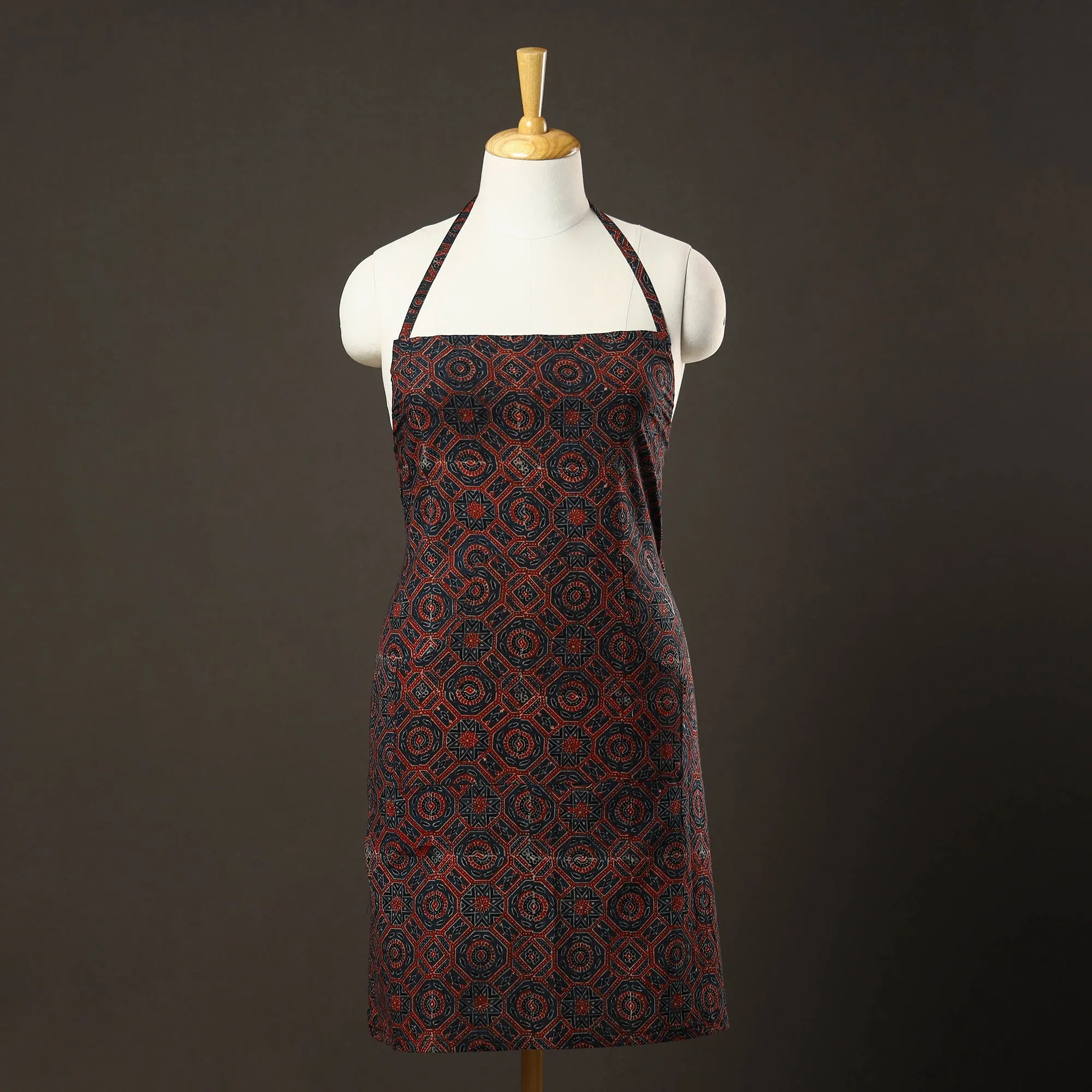 Ajrakh Block Printed Cotton Apron with Pocket 47