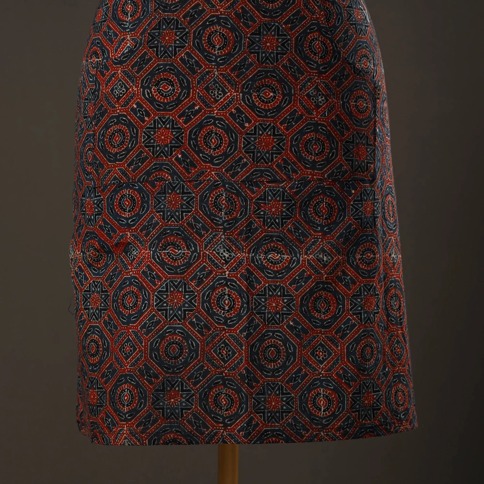 Ajrakh Block Printed Cotton Apron with Pocket 47