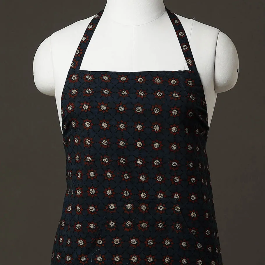 Ajrakh Block Printed Cotton Apron with Pocket