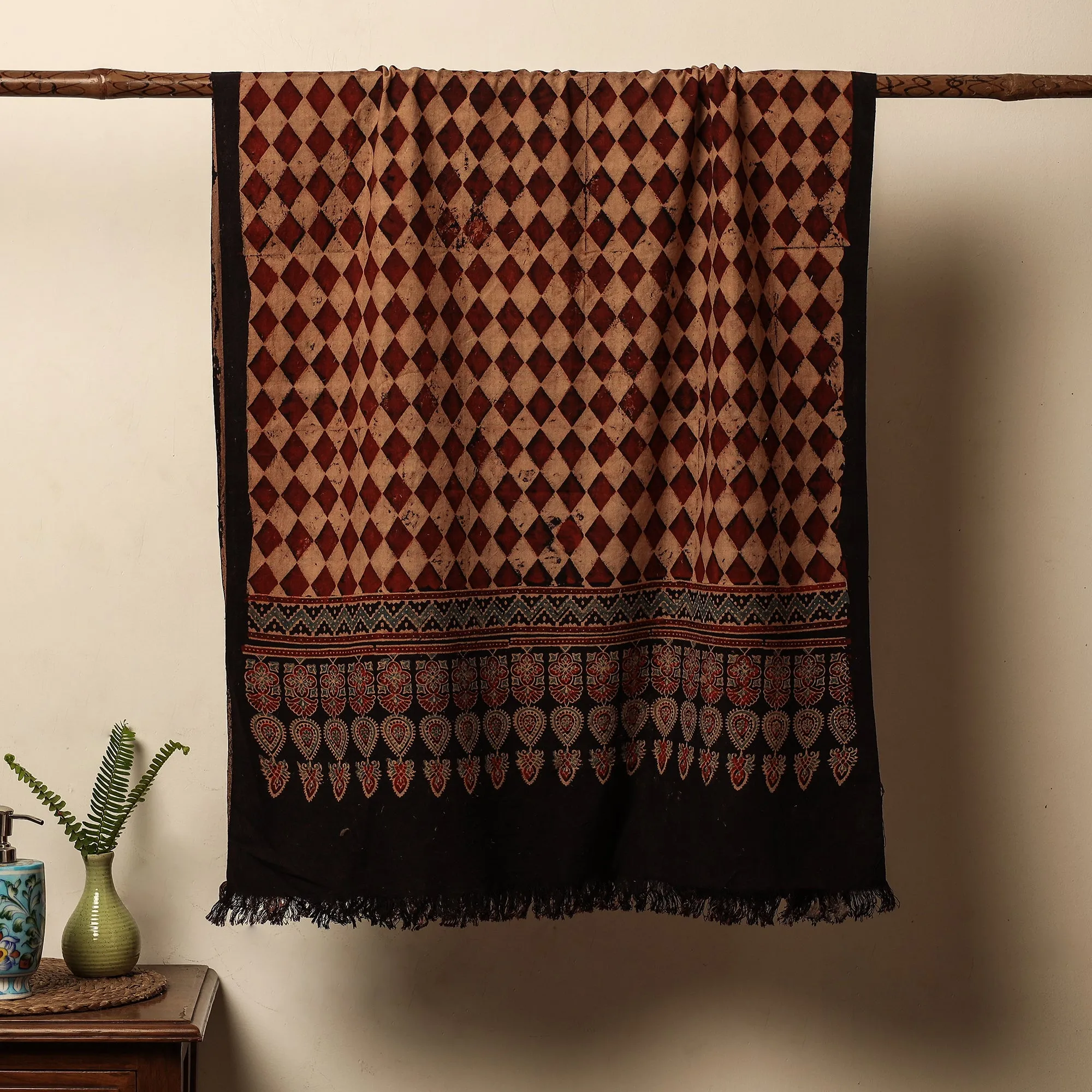 Ajrakh Block Printed Handloom Cotton Towel