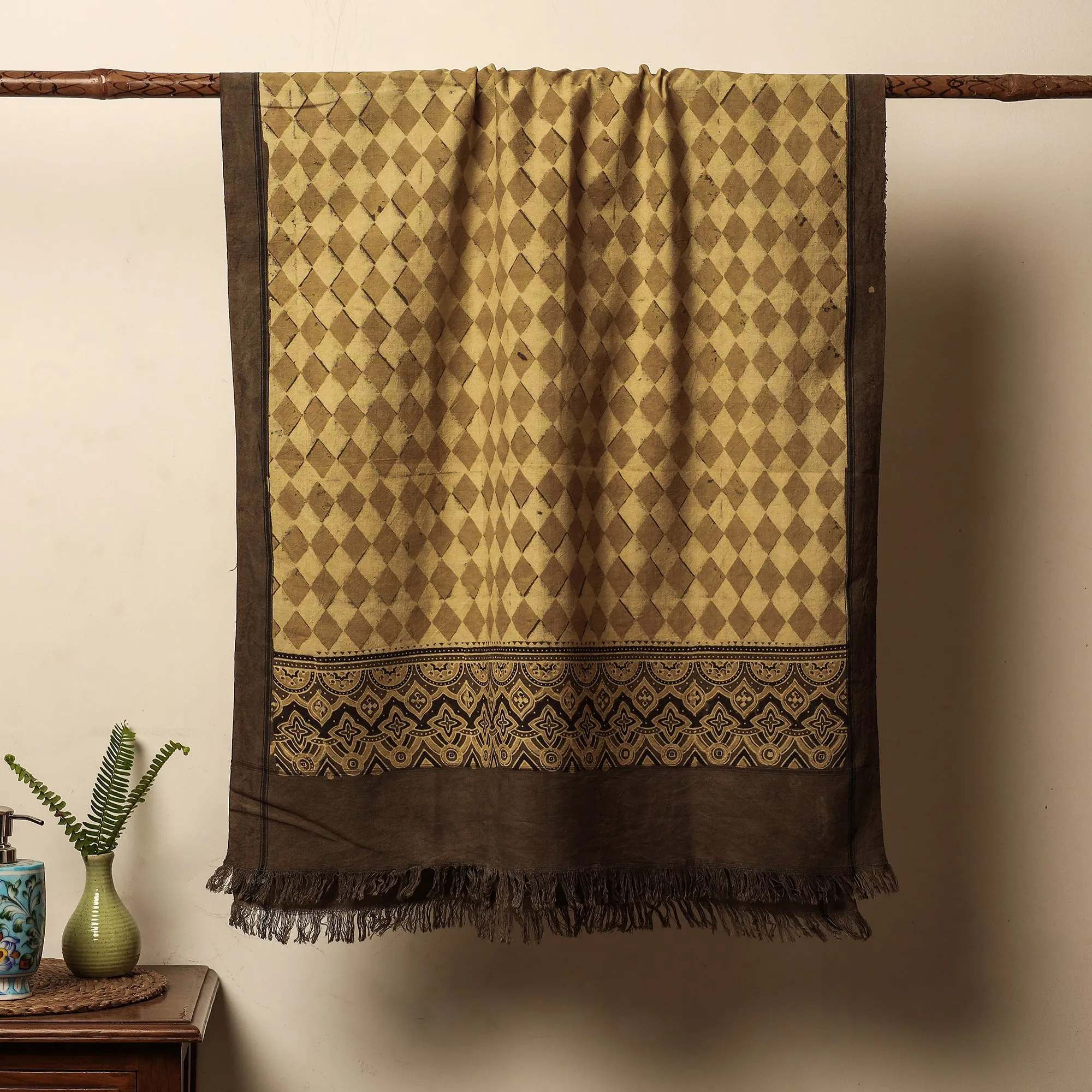 Ajrakh Block Printed Handloom Cotton Towel