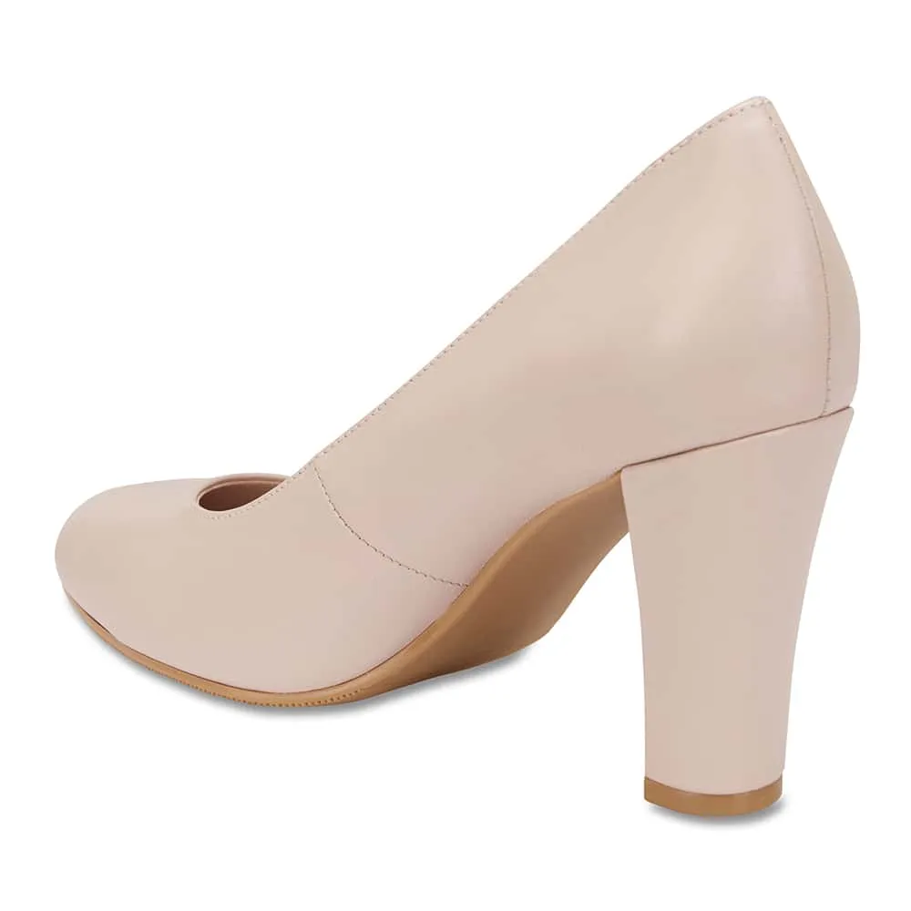 Alibi Heel in Blush Leather