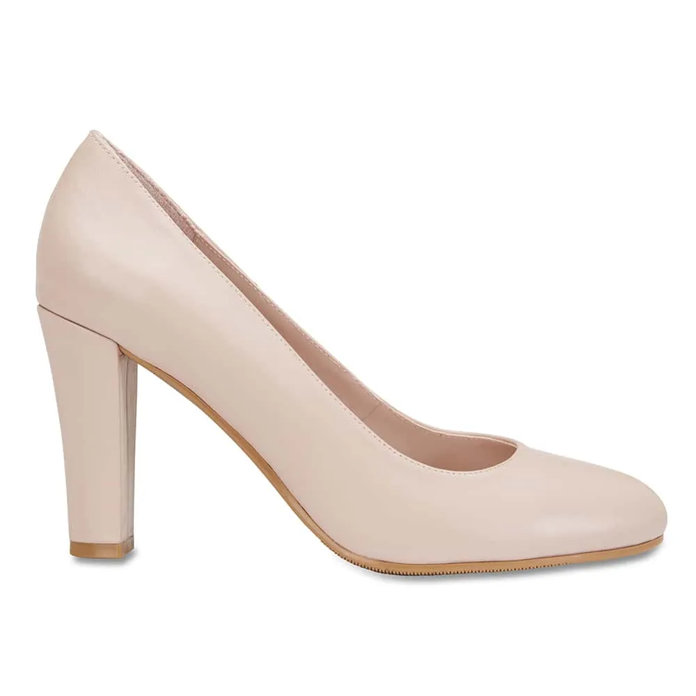 Alibi Heel in Blush Leather