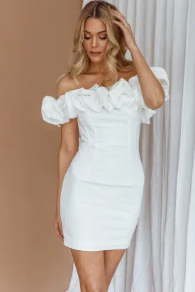 Always Yours Off-Shoulder Mini Dress White