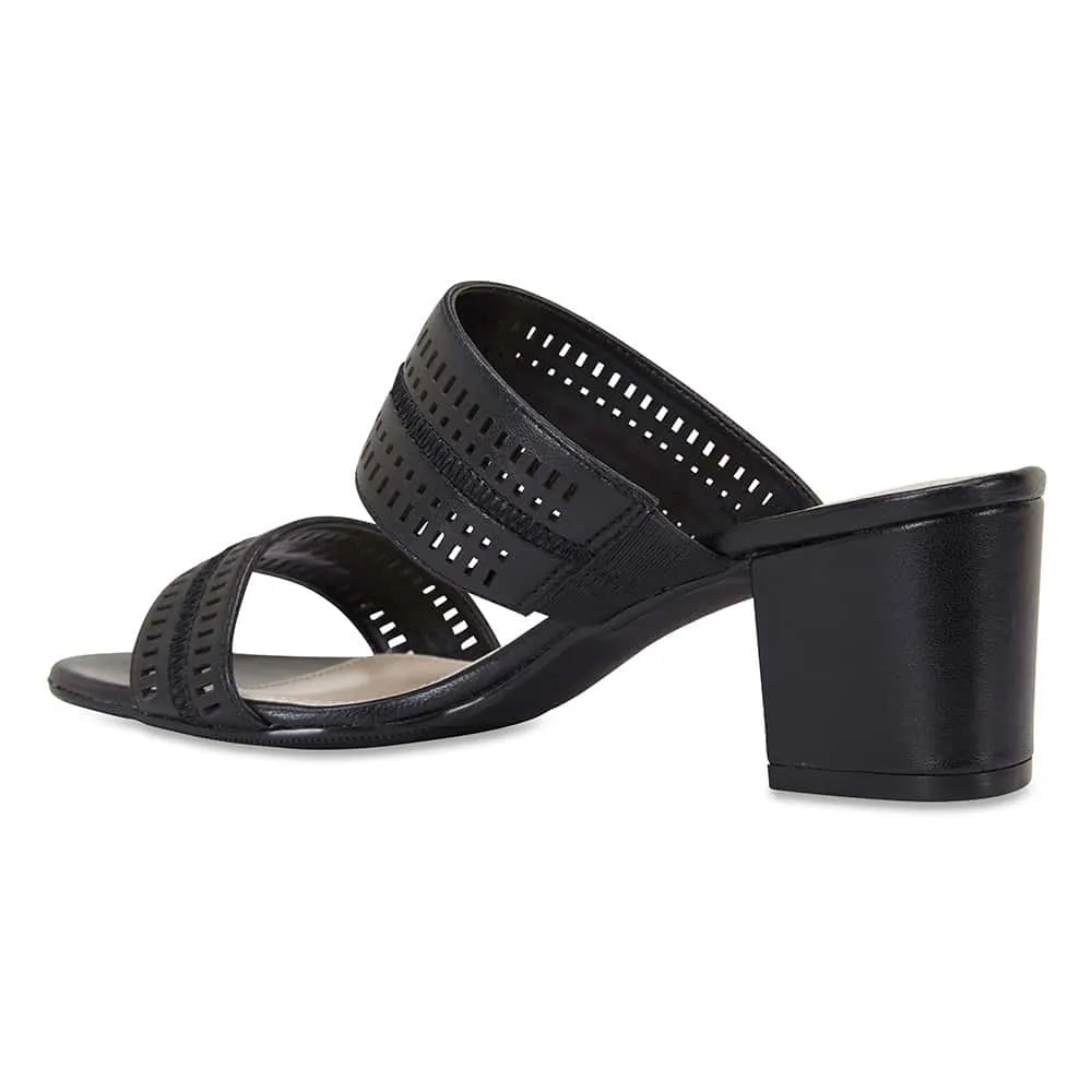 Ambrose Heel in Black Leather