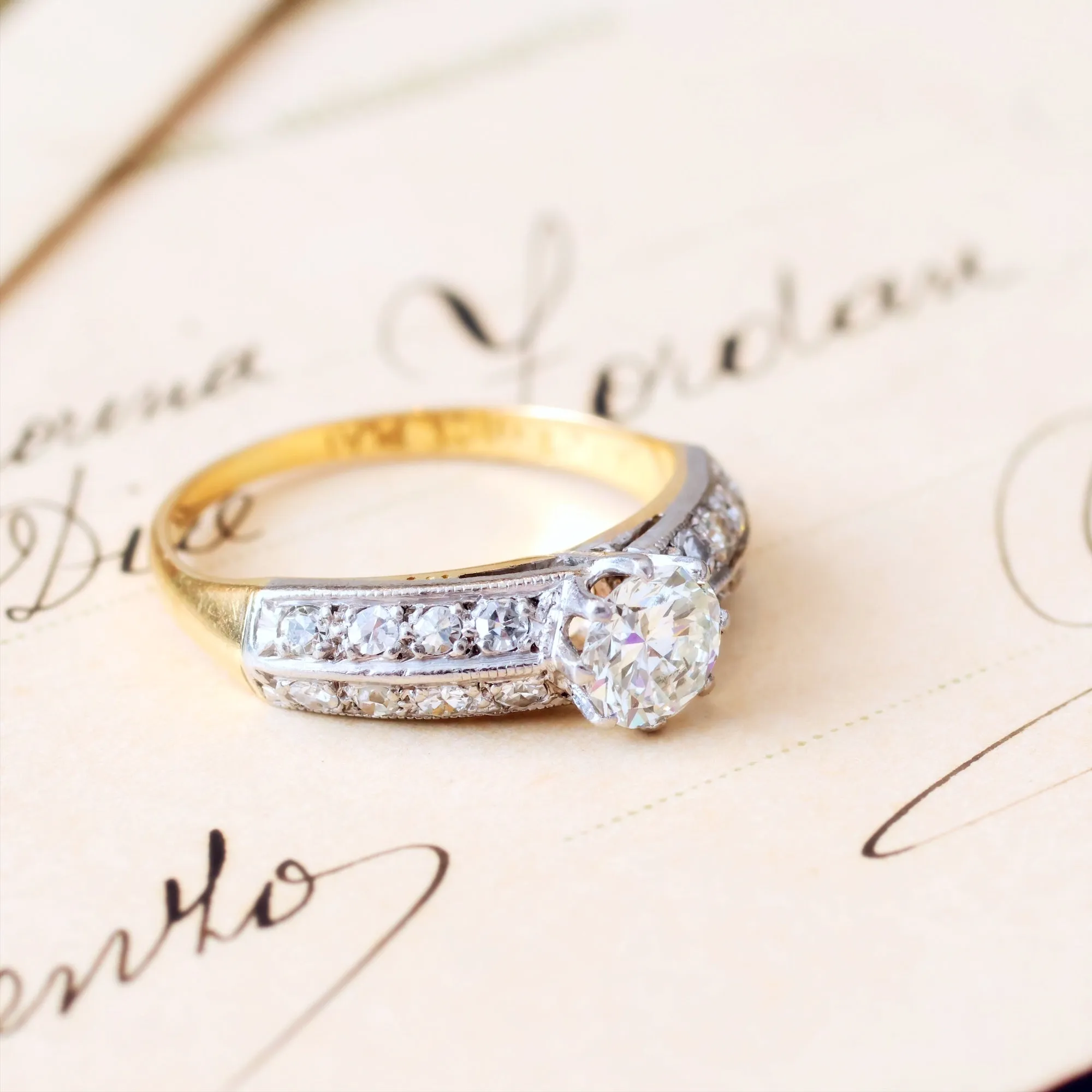 An Exceptional Vintage Mid Century Diamond Engagement Ring