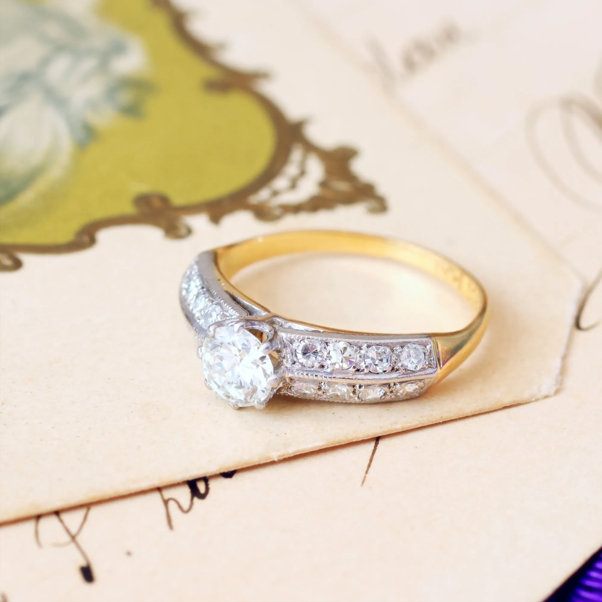 An Exceptional Vintage Mid Century Diamond Engagement Ring