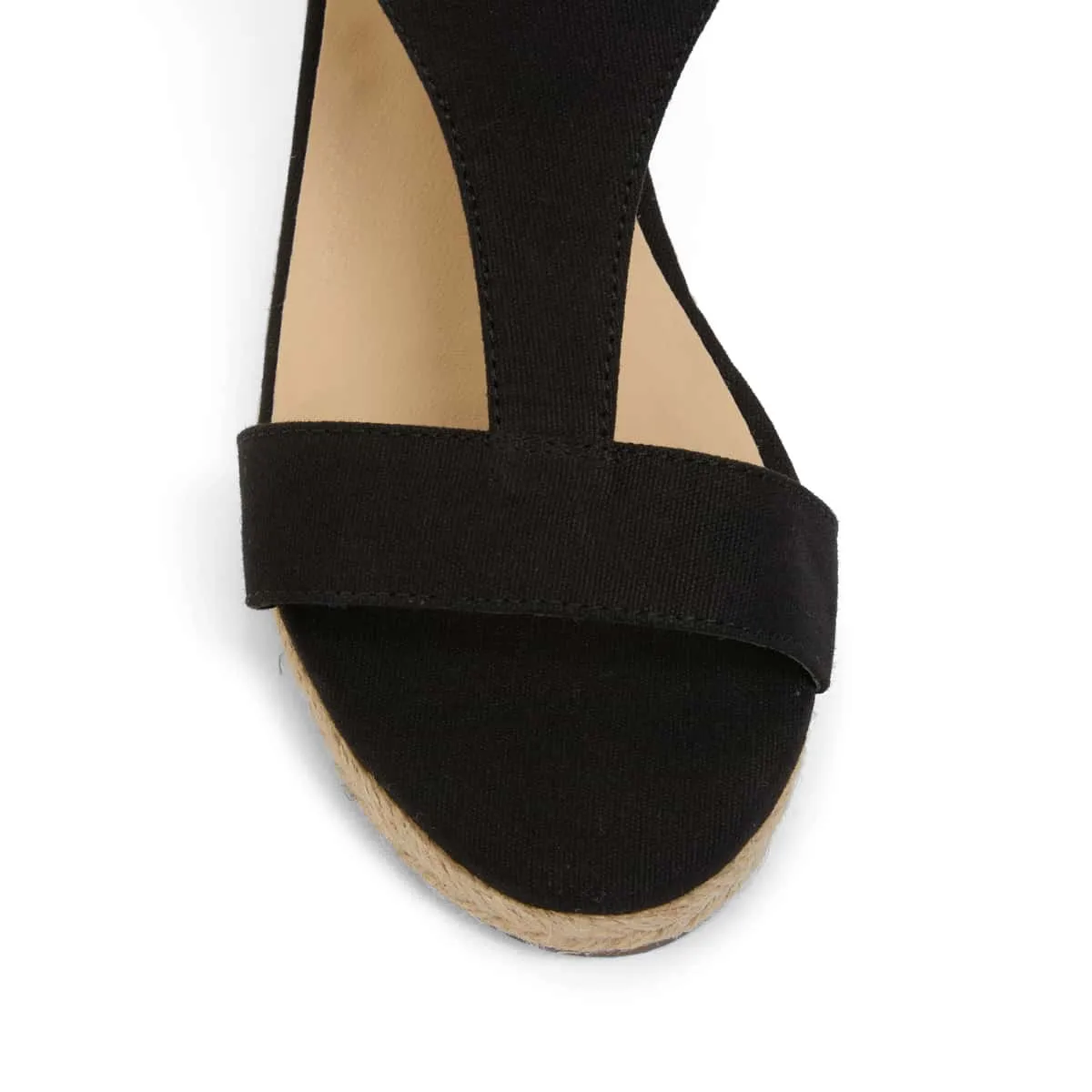 Anchor Espadrille in Black Fabric