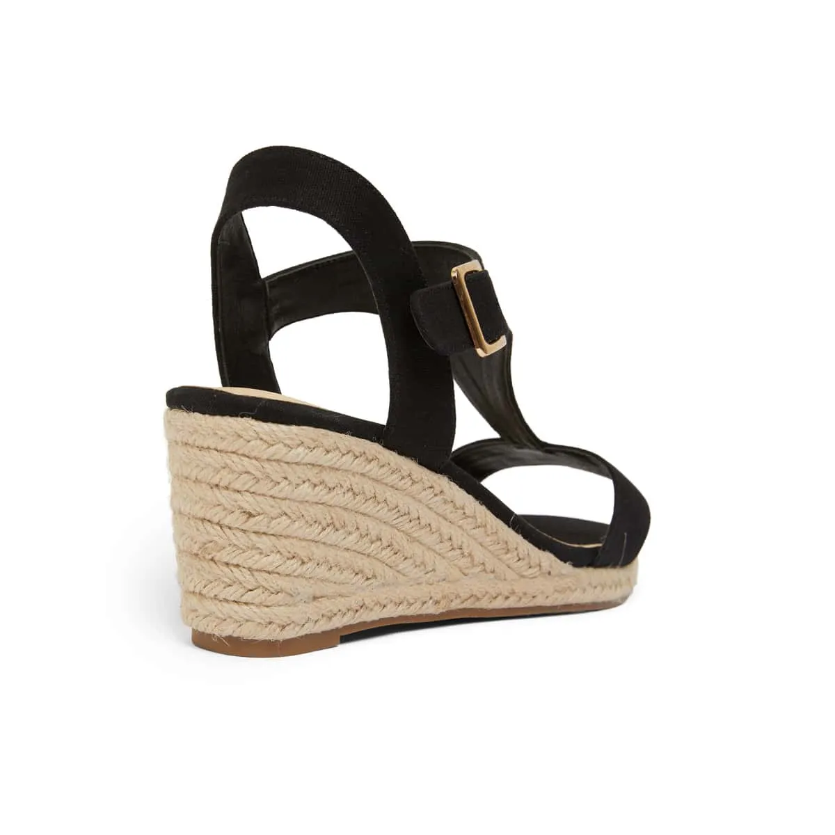 Anchor Espadrille in Black Fabric