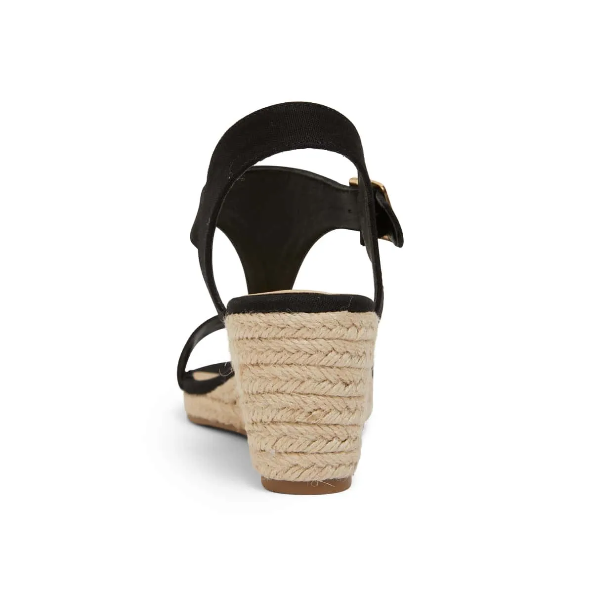 Anchor Espadrille in Black Fabric