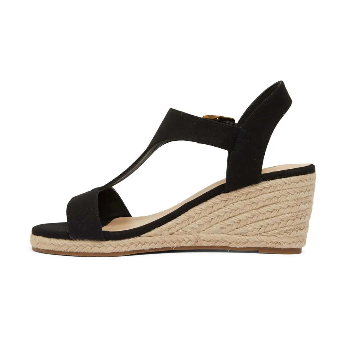 Anchor Espadrille in Black Fabric