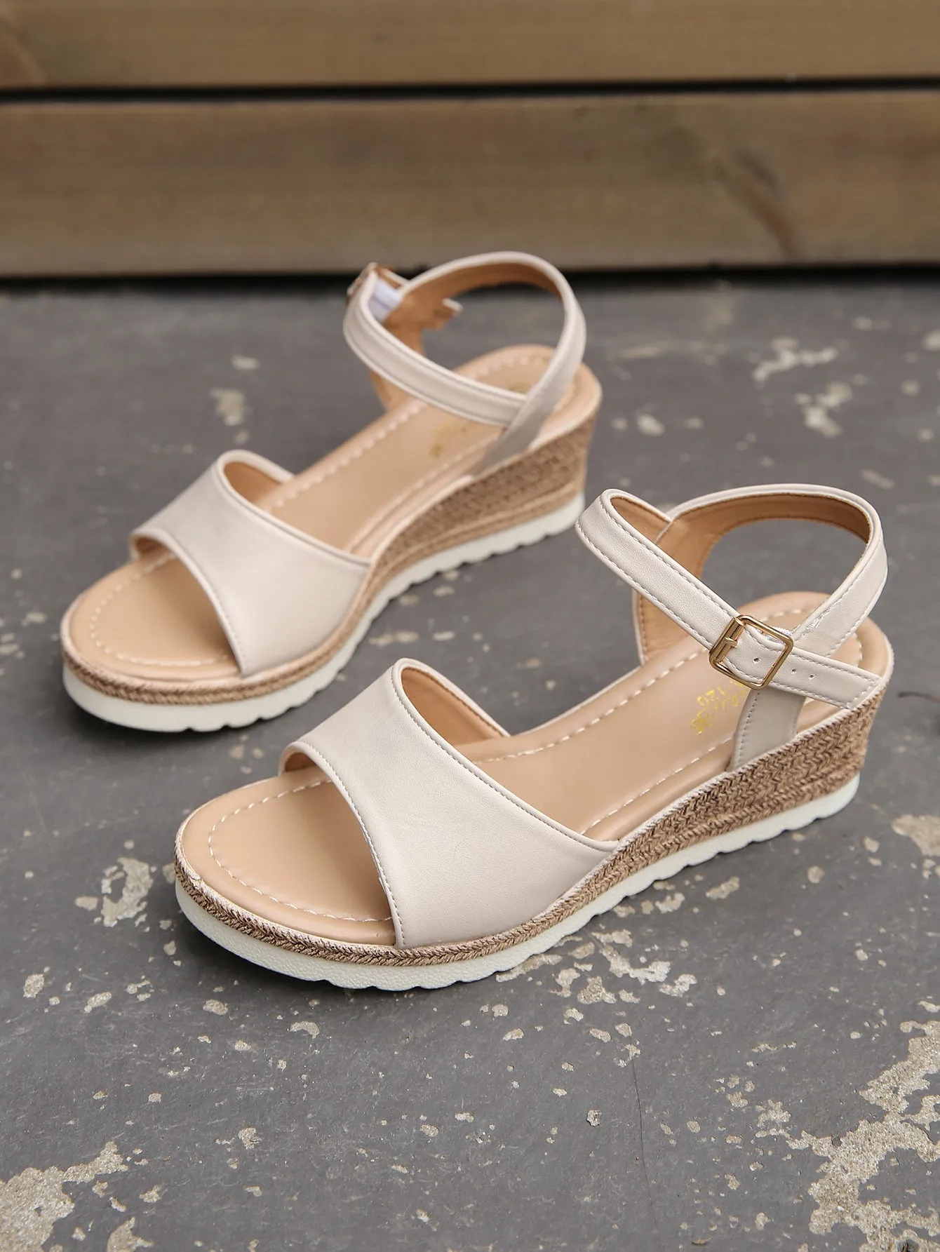 Ankle Buckle Platform Wedge Sandals