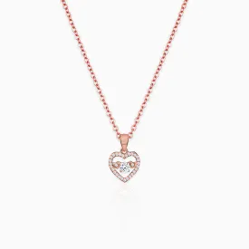 Anushka Sharma Rose Gold Love Heart Pendant with Link Chain