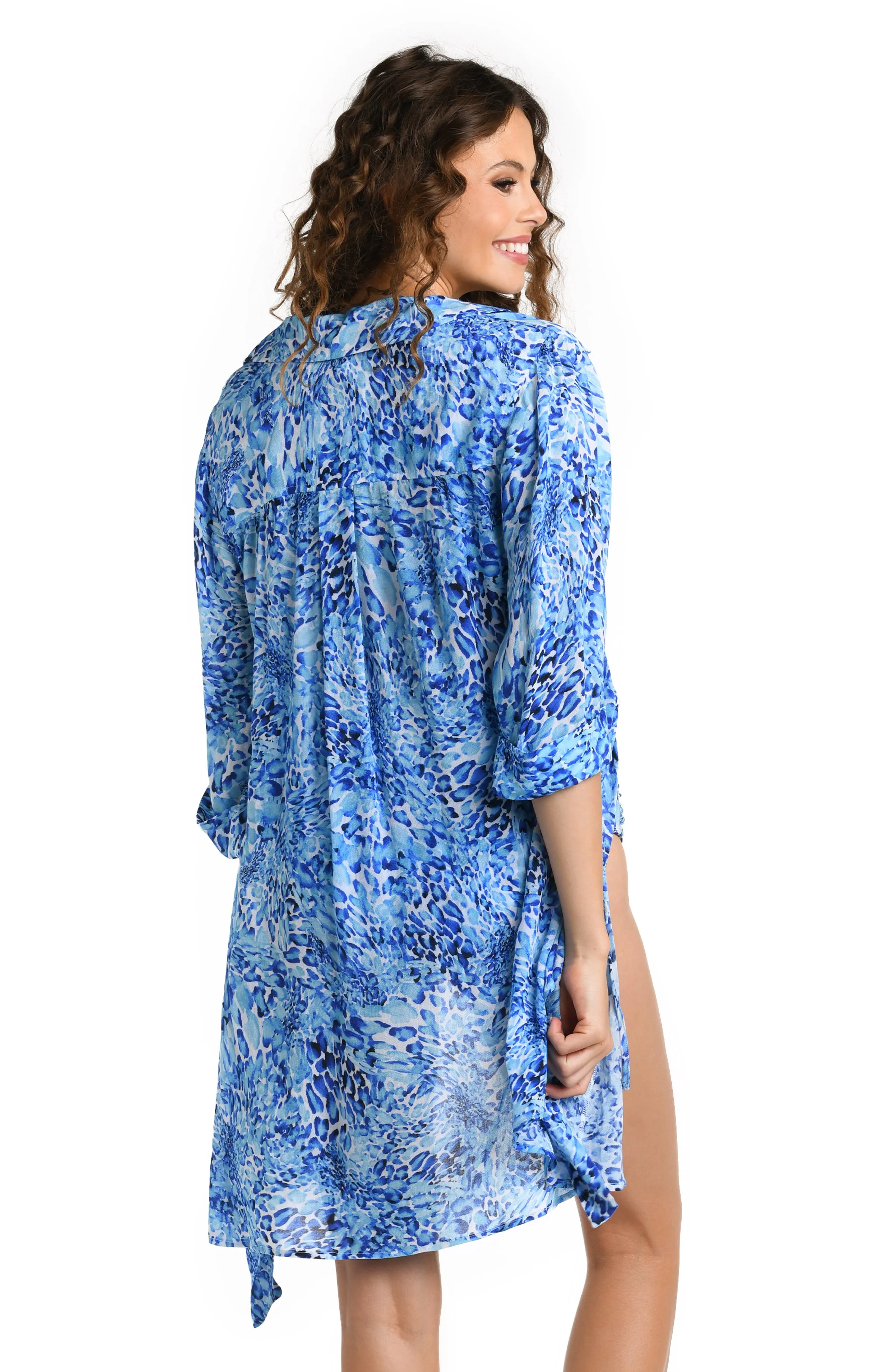 Aquatic Nature Wrap Dress Cover Up