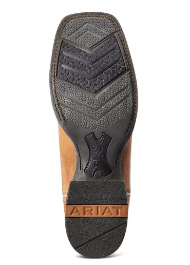 Ariat Men's Riding High Tan & Brick Square Toe Cowboy Boot 10042469