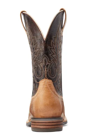 Ariat Men's Riding High Tan & Brick Square Toe Cowboy Boot 10042469