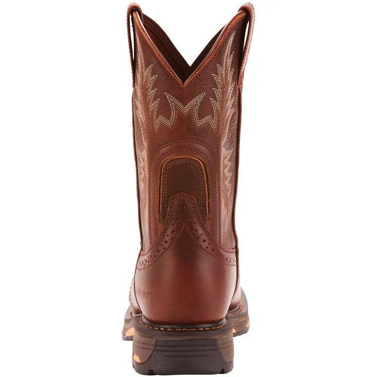 Ariat Men's WorkHog Pull-On 10" Soft Toe Western Work Boot - Copper - 10001187