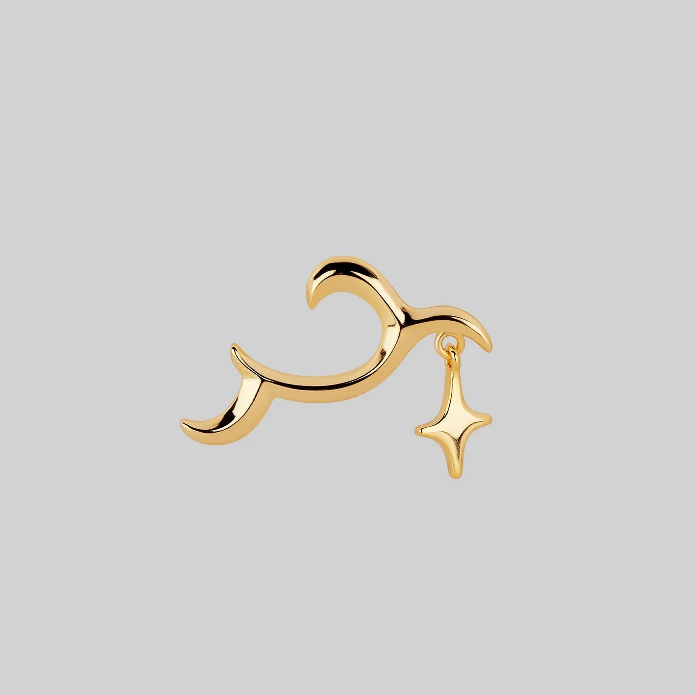 ASTRA. Abstract Waves & Star Stud Earring - Gold