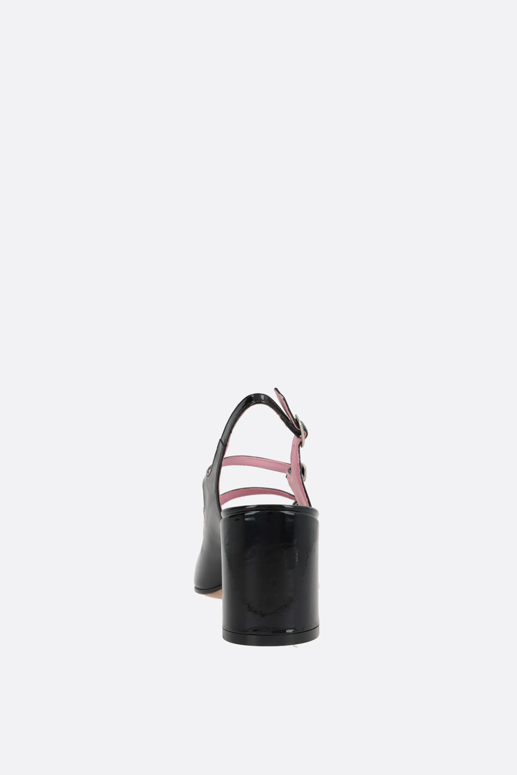 Banana patent leather mary-jane slingbacks