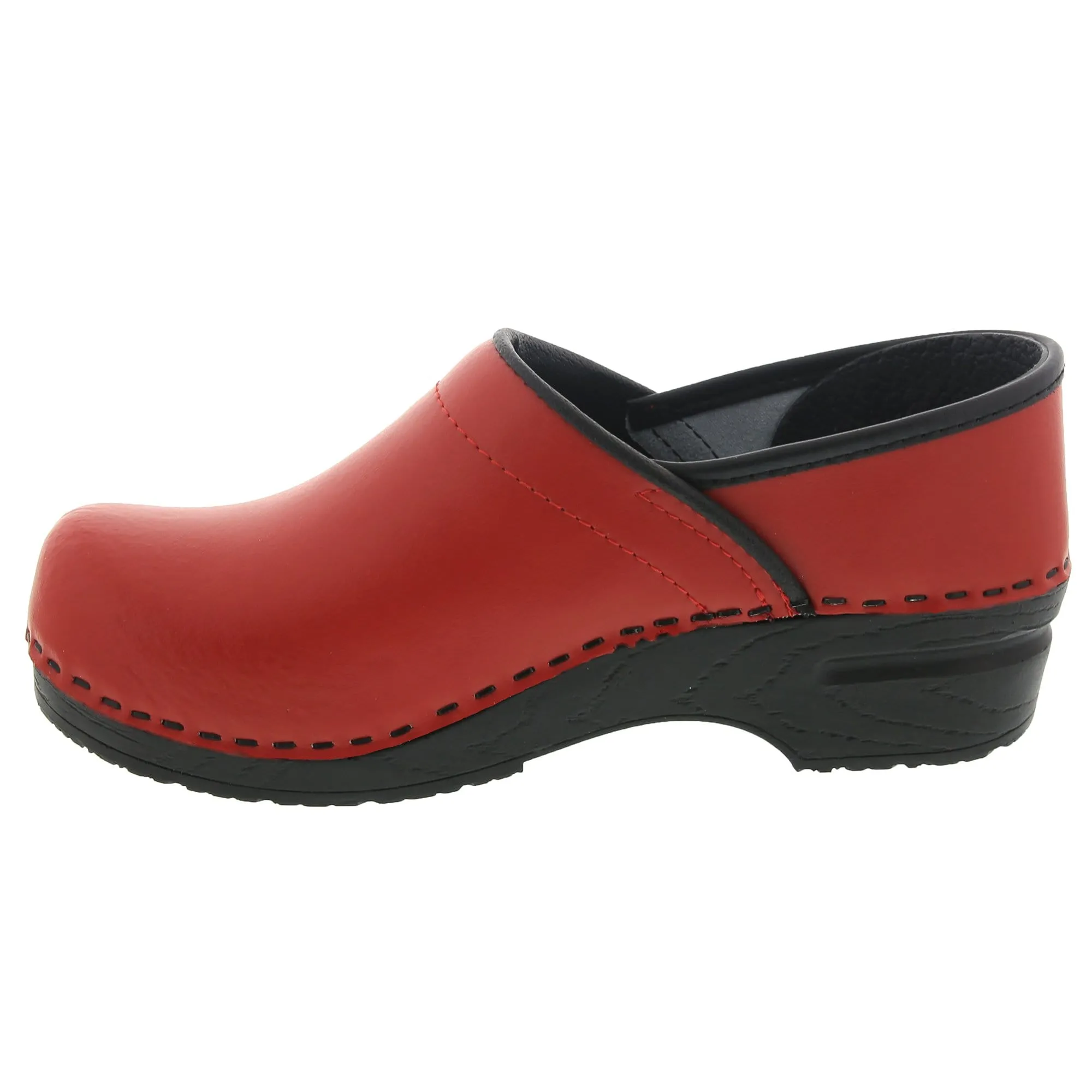 BJORK PRO ELLA Red Leather Clogs