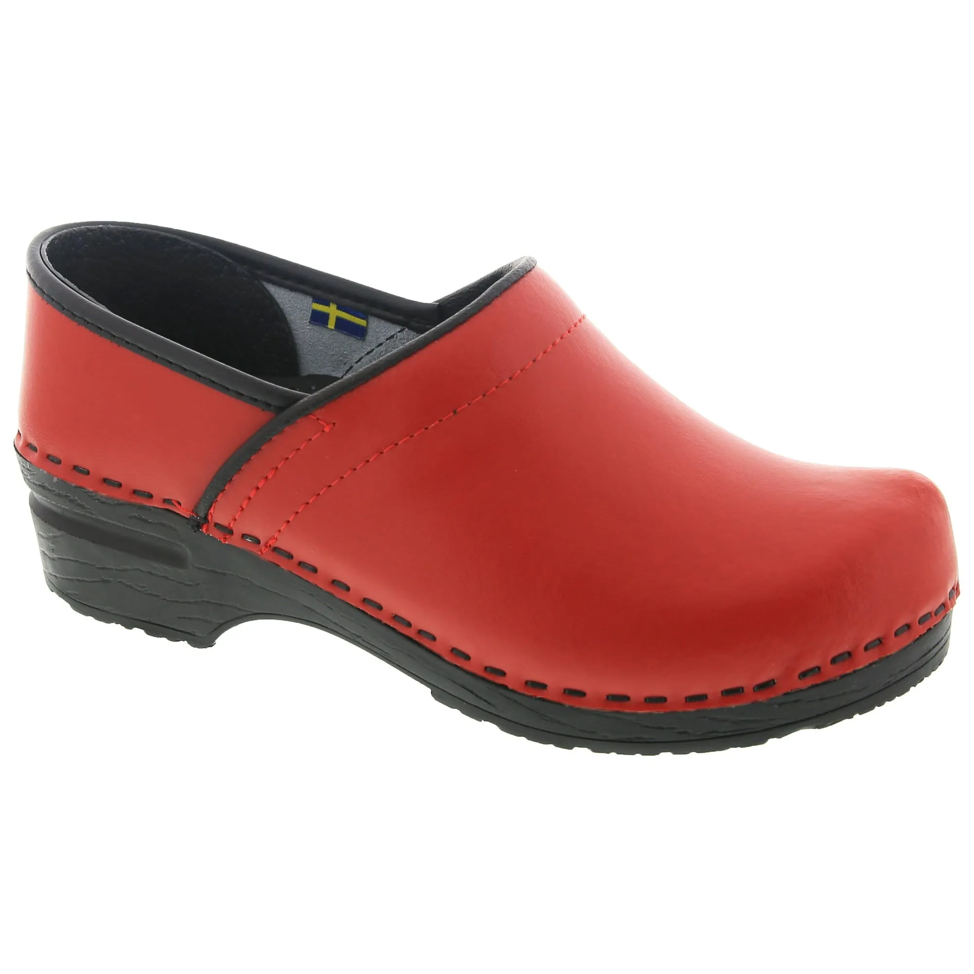 BJORK PRO ELLA Red Leather Clogs