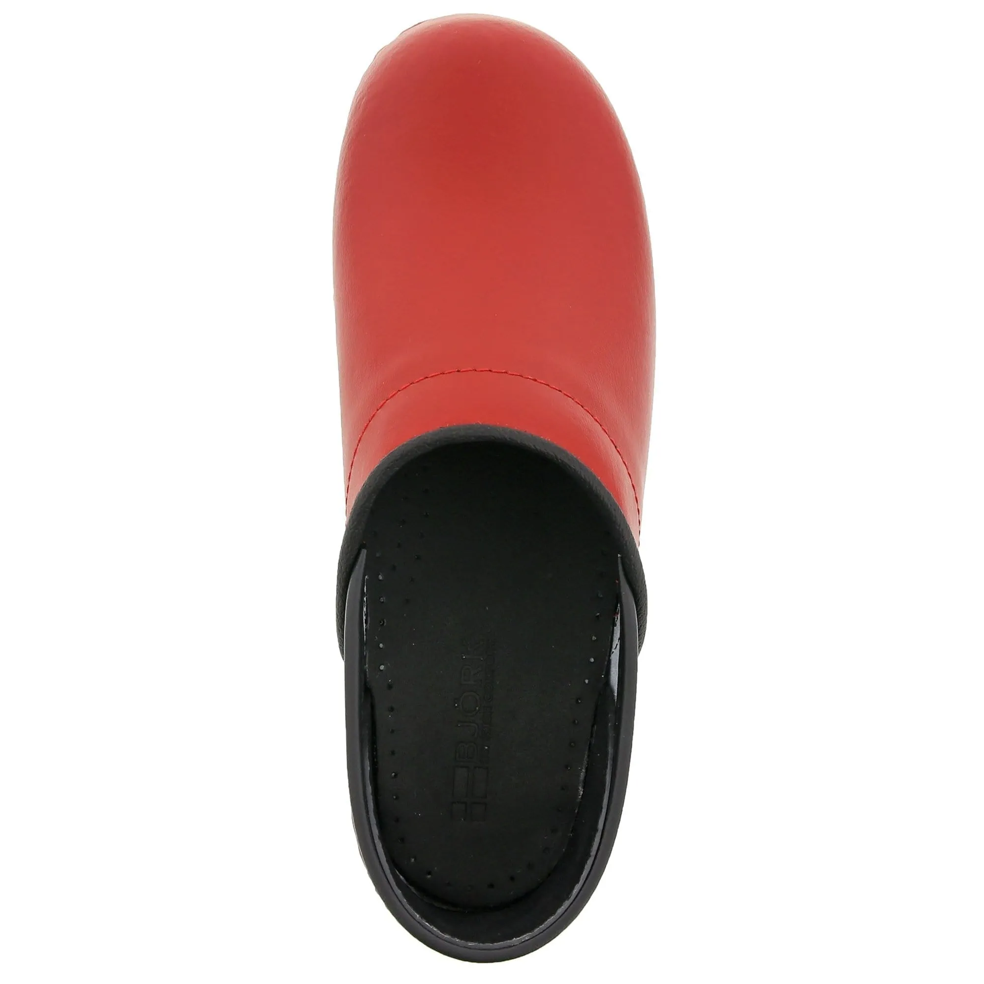 BJORK PRO ELLA Red Leather Clogs