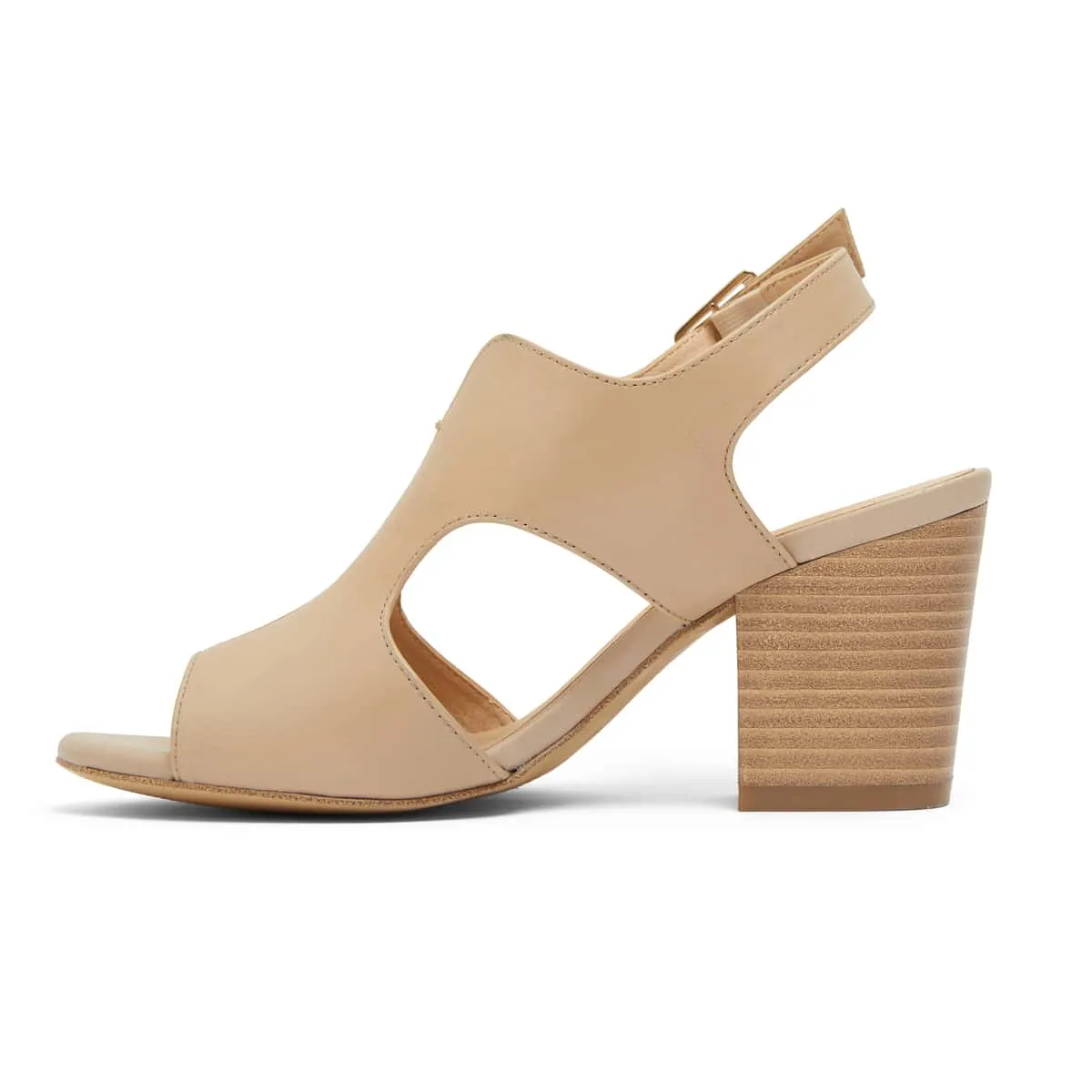 Blaze Heel in Nude Leather