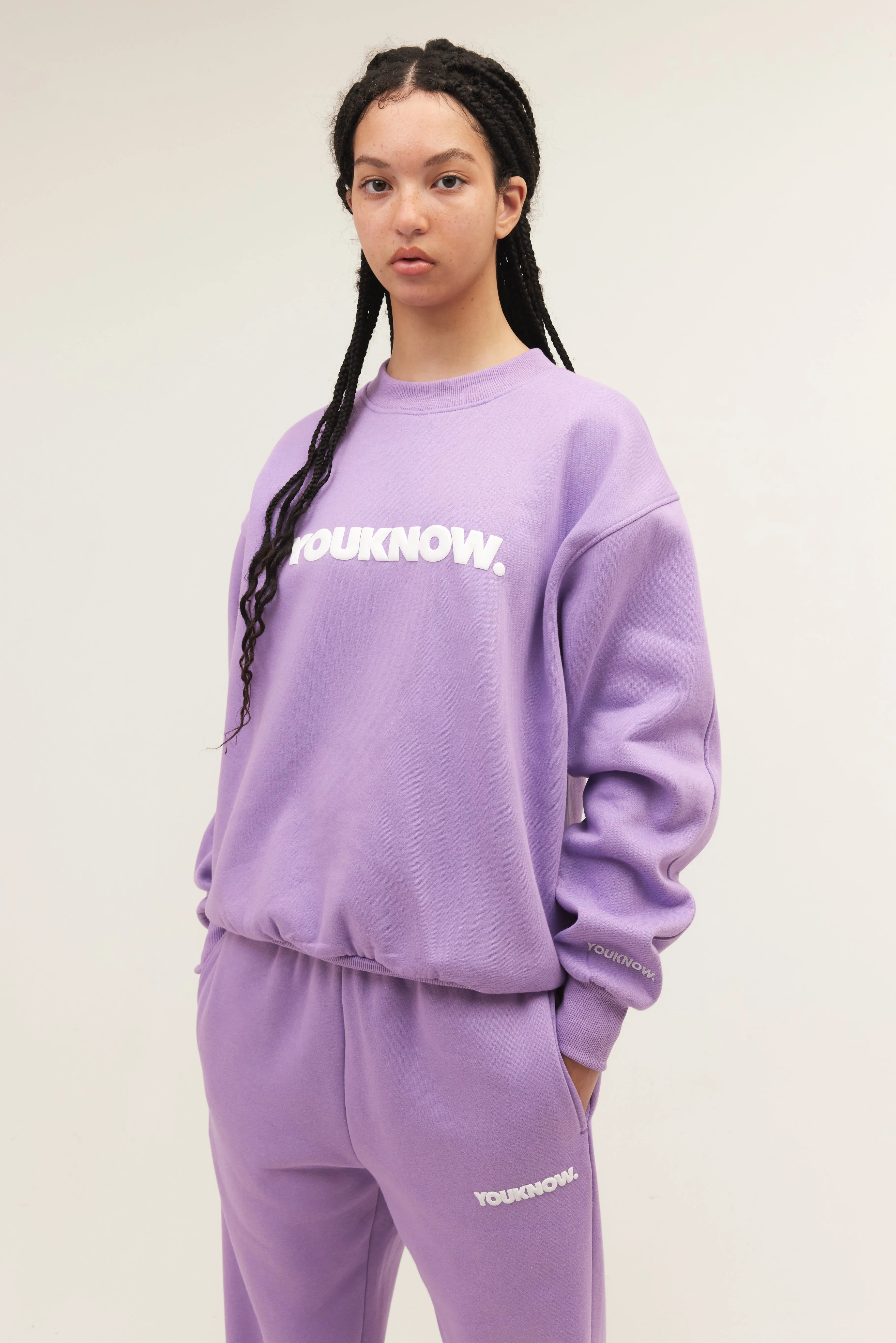 BLOCK CREWNECK | LILAC