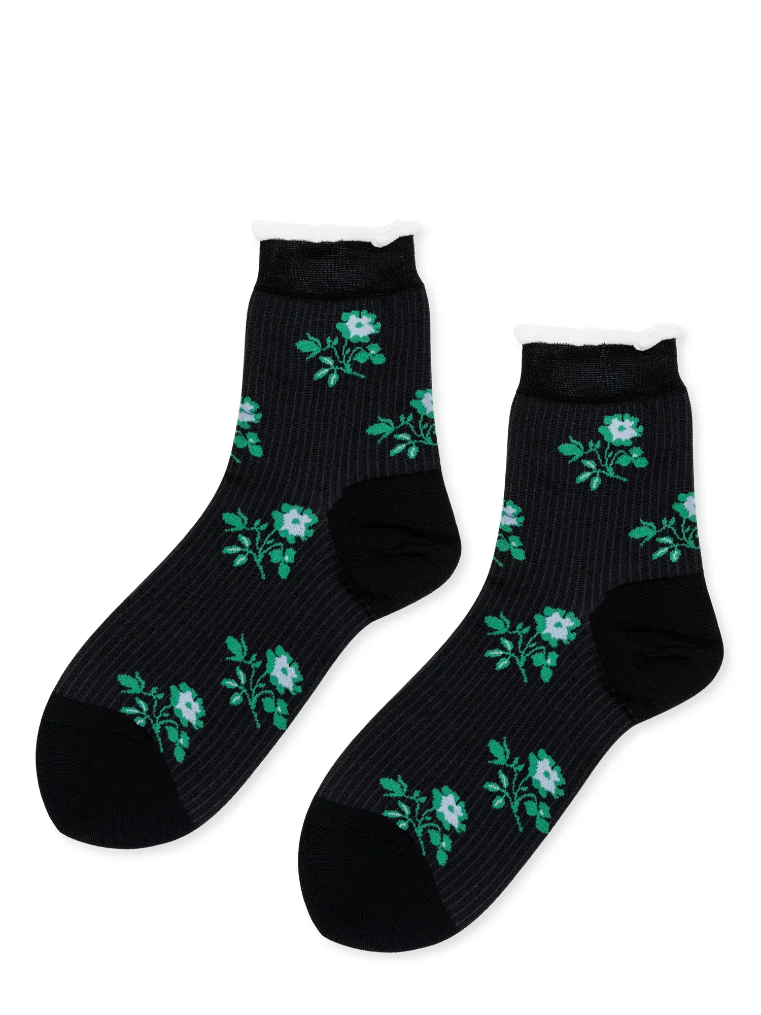 Blossom Sheer Crew Sock Black