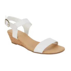 Cable Heel in White Leather