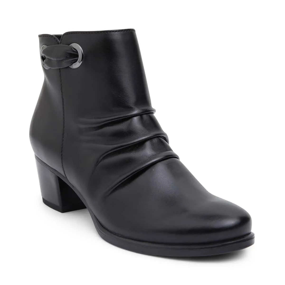 Cagney Boot in Black Leather