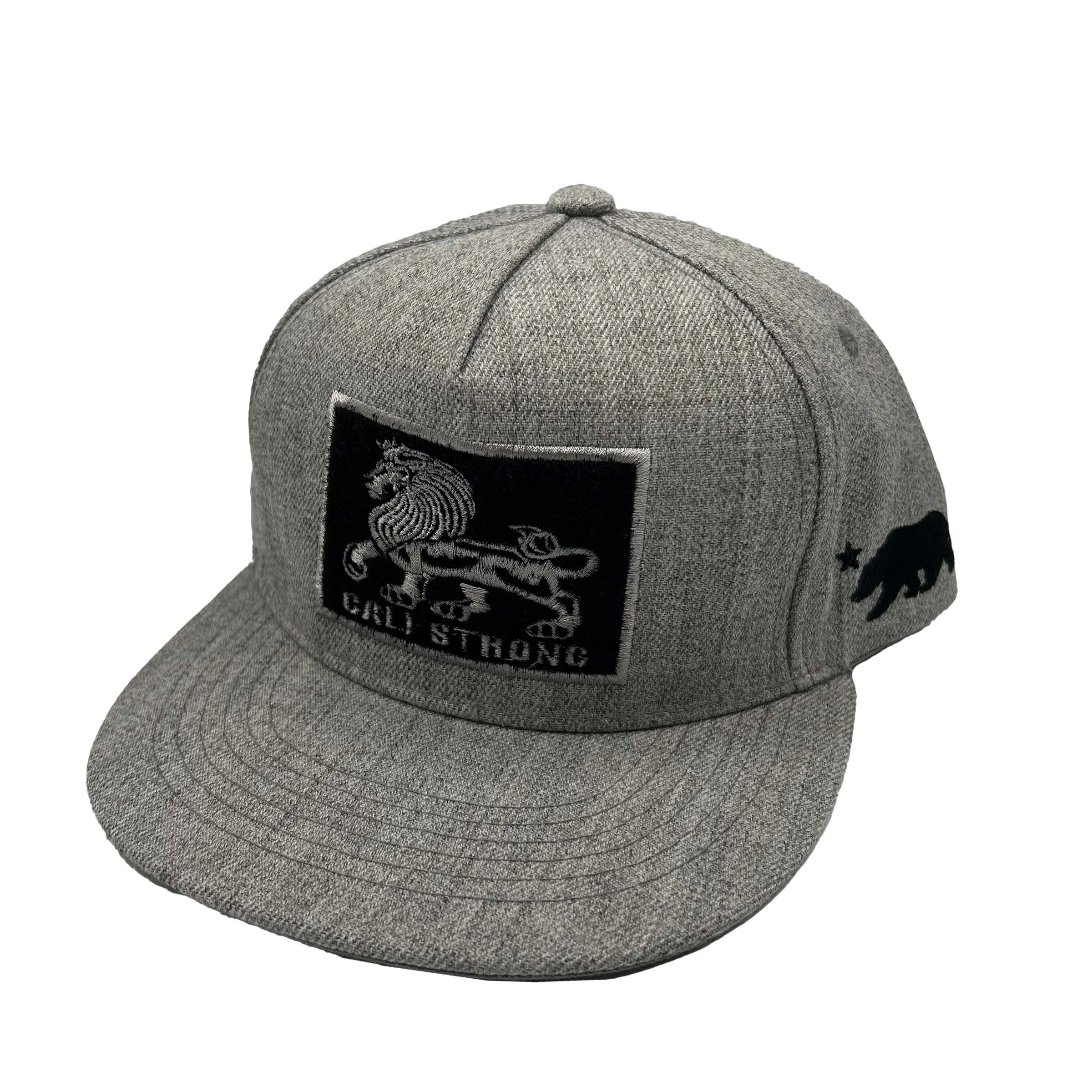 CALI Strong Original Tactical Hat Flat Bill Morale Patch Grey Heather Kids