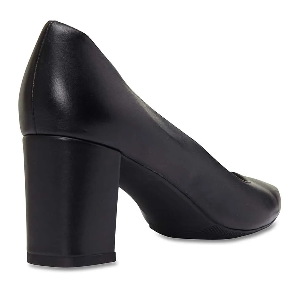 Camilla Heel in Black Leather