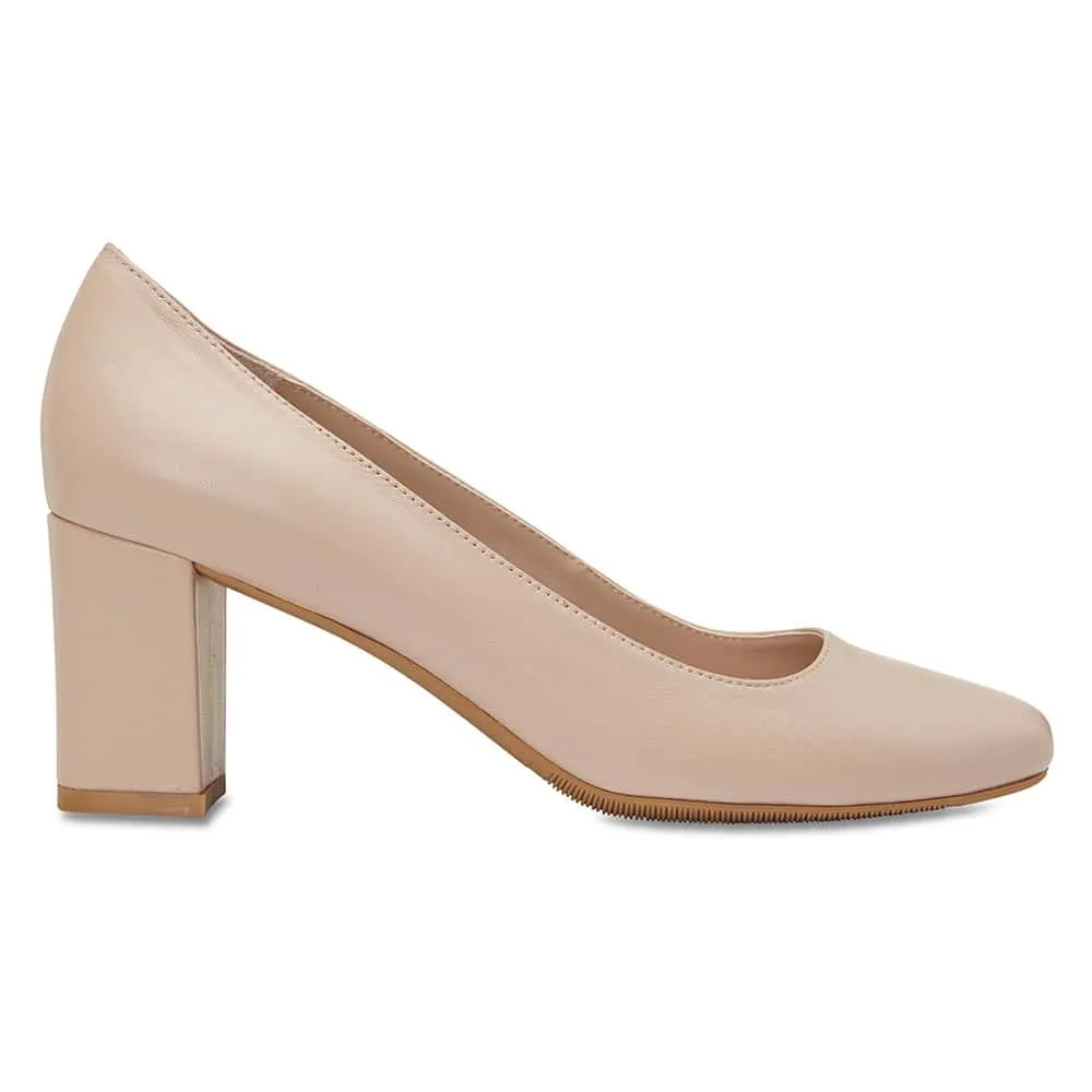 Camilla Heel in Nude Leather