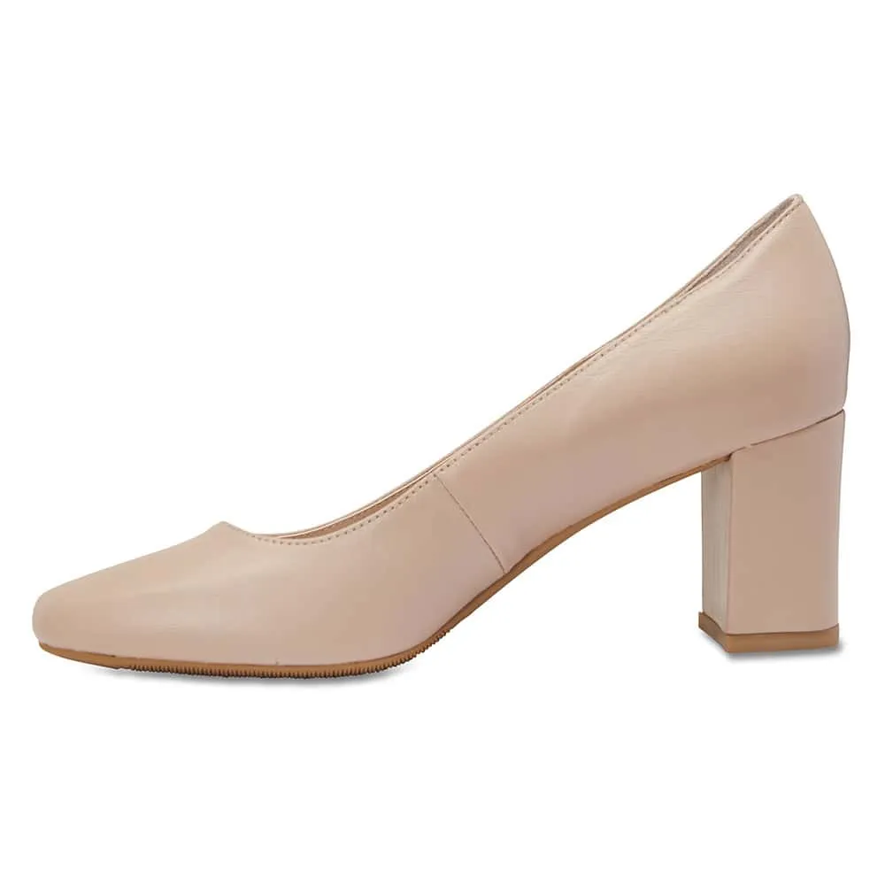 Camilla Heel in Nude Leather