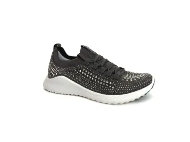 Carly Lace Up Sneaker in Pewter Sparkle