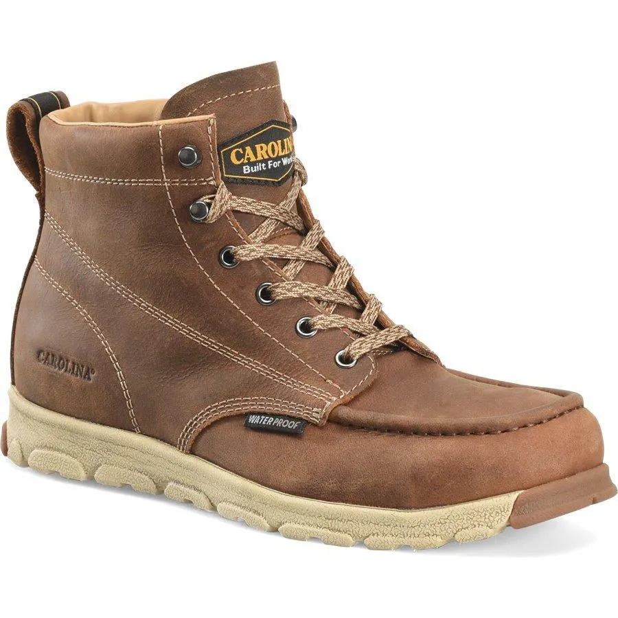 Carolina Men's S-117 Alum Toe Moc Toe WP LW Work Boot - Brown - CA5575